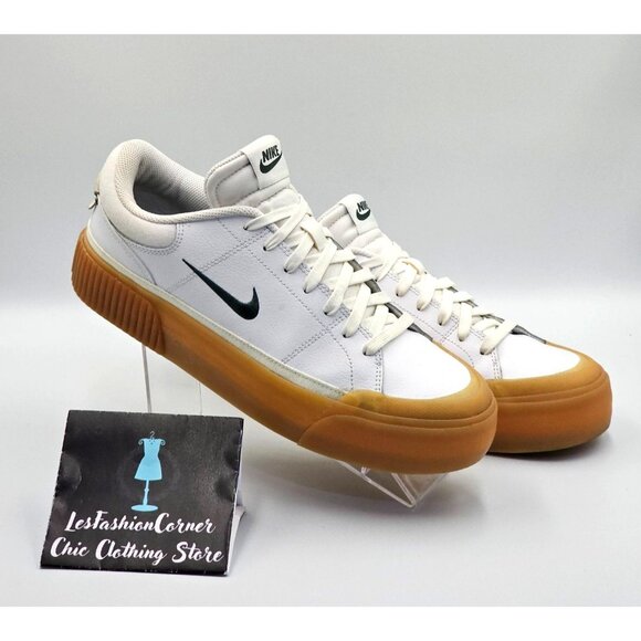 Nike Women's White Leather Court Legacy Lift Trainers Sneakers Sz 11 2478 - Picture 5 of 16